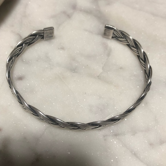 vtg Sterling Silver Braided Wire Open Cuff 7” Inside Circumference - Picture 3 of 6